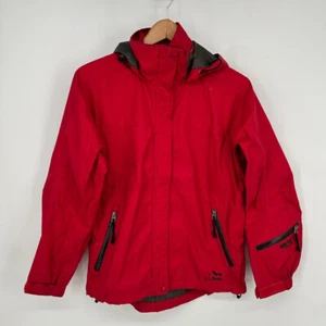 LL Bean Jacket Womens Petite Small Red Outdoor Goretex Paclite Shell Hooded - Picture 1 of 9