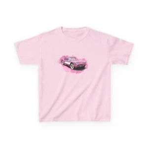 Pink Corvette Kids Tee, Graphic T-Shirt for Girls, Children's Car Lover Shirt - Picture 1 of 11