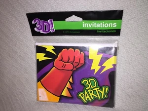 1 Pack (8 Cards/Envelopes)CreativeConverting SUPERHERO FUN! 3D PARTY INVITATIONS - Picture 1 of 4