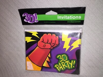 1 Pack (8 Cards/Envelopes)CreativeConverting SUPERHERO FUN! 3D PARTY INVITATIONS - Image 1 of 4