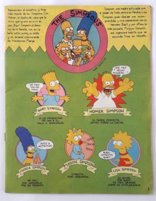 1992 Cromy Argentina The Simpsons Sticker Album Rare in Spanish Bart-Homer Read - Image 1 of 4