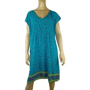 OLD NAVY ladies size XXL TTG XXG dress green floral shift rayon beach summer - Picture 1 of 8