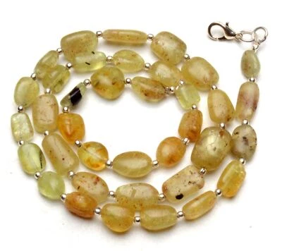 Collar pepitas sin pulir gema natural crisoberilo ojo de gato 9 a 14 mm 19,5" Foto 1 de 4