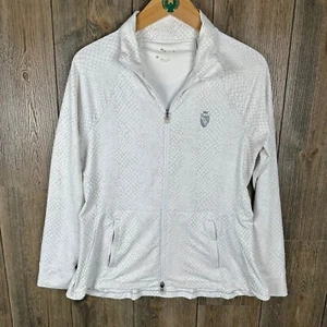 Peter Millar Crown Sport Full Zip Sweatshirt Snake Print White Women Medium - Picture 1 of 6