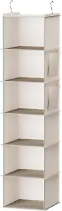 Hanging Closet Organizer, 6-Shelf Closet Hanging Storage with Side Pockets - Picture 1 of 6