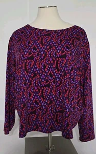 Bob Mackie Wearable Art Blouse Abstract Multicolors 3X Pullover Long Sleeves - Picture 1 of 11