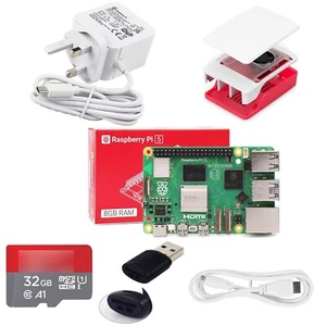 Raspberry Pi 5 8GB Starter Kit, Official Case, 27W PSU, 32GB SD Card, HDMI Cable - Picture 1 of 11