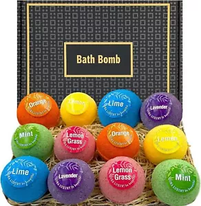 Badebomben Geschenk Set 12Er Pack – 12 Sprudelbäder Mit Rein Natürlichen Ätheris - Bild 1 von 1