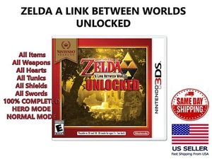 Zelda A Link Between Worlds 3DS Max Out All Hearts All Items Ultimate Start 100% - Picture 1 of 6