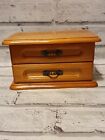 Wooden Jewellery Box, hinged lid With X1 Drawer + Internal Mirror
