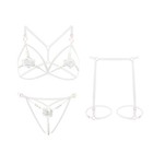 Flirtatious rose beaded three-point seduction passion lingerie set plus size