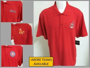 New Sz M-5XL Red Mlb Mens Cotton Blend #85J Polo Shirt - Picture 1 of 29