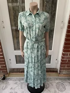 Abito vintage Laura Ashley anni 80 floreale cintura manica corta colletto viscosa 12 - Foto 1 di 11