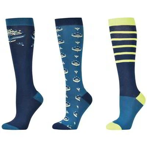 Dublin 3 Pack Socks - Navy Tulips - Picture 1 of 1