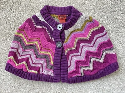 Missoni For Target Girl’s XS Chevron Shawl Knit Sweater Purple Pink Poncho - Image 1 of 4