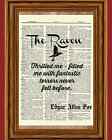 Edgar Allan Poe Słownik Raven Story Sztuka Druk Książka Strona Cytat Obraz Plakat