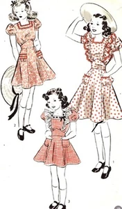 Vintage 1940 Hollywood 462 Mädchen Schürze Partykleid Nähmuster Gr. 8 Jahre - Bild 1 von 9