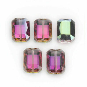 20pcs Square Glass Rectangle Wholesale 14mm Crystal Faceted Charms Loose Beads