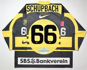 SC BERN 1996/1997/1998 #66 SCHUPBACH ICE HOCKEY TRIKOT JERSEY SIGNED NIKE MEN XL - Bild 1 von 18