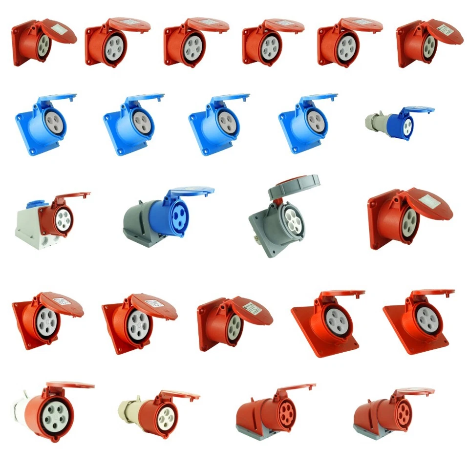 TP ELECTRIC CEE Steckdose Kupplung Wandsteckdose Einbausteckdose Anbausteckdose 16A 32A