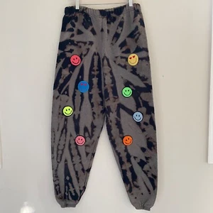 Jerzees Vintage 90s Streetwear Junior Large Smily Face Sweatpants Jogger Pant 3D - Picture 1 of 12