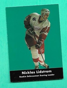 (1) NICKLAS LIDSTROM 1991-92 PARKHURST # 445 WINGS  ROOKIE NM CARD (W2263)  