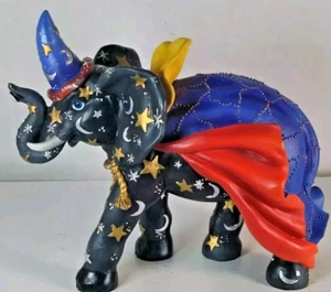 Westland Giftware Trunk Show COLORFUL WIZARD ELEPHANT #2255 Moon/Stars See Photo - Picture 1 of 10