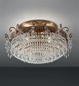 Plafoniera in cristallo da soffitto design classico brunito 8 luci MS-189 - Foto 1 di 1