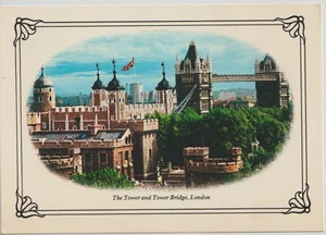 THE TOWER AND TOWER BRIDGE, LONDON, ENGLAND UNUSED POST CARD - Picture 1 of 2