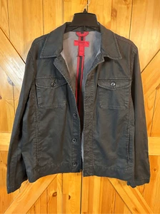 Alfani Fitted Distressed black button up pockets, size large (4061) - Picture 1 of 6