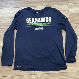 Nike Dri Fit NFL Seahawks Youth Long Sleeve Blue Size Large - Picture 1 of 7