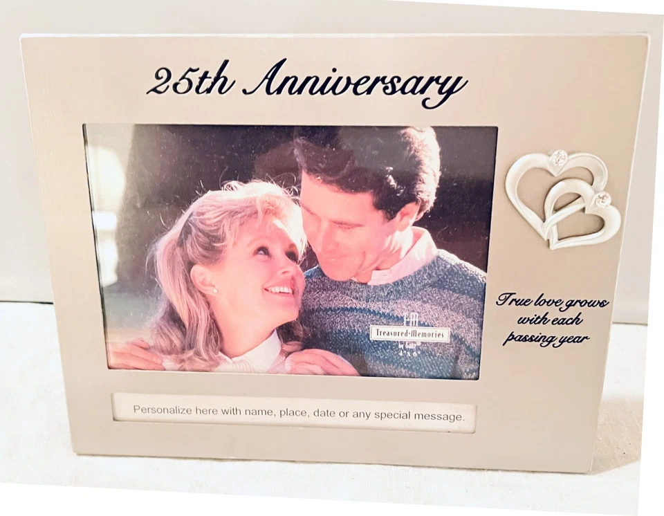 Marcos de metal plateado 25 aniversario - 2 estilos Foto 1 de 1