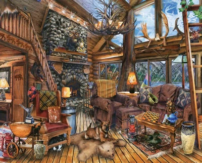 Allied Products,  Hunting Lodge 1000 Piece Puzzle - Image 1 of 2