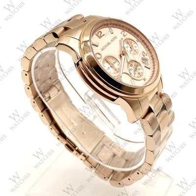 Nuevo reloj para mujer Michael Kors MK5128 Runway oro rosa acero inoxidable 38 mm Foto 1 de 4