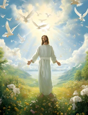 Arte de pared para decoración del hogar de Jesús Christian Peace Bove pintura al óleo impresa sobre lienzo Foto 1 de 4