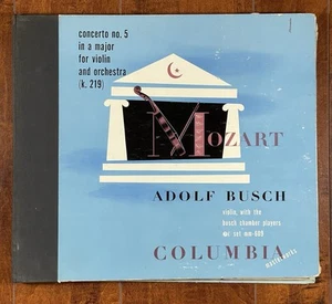 BUSCH / MOZART Concerto # 5 a Major Violin Orchestra 4 LP 78 rpm Columbia 609 - Picture 1 of 16