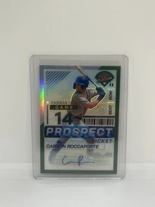 2024 Panini Prospect Edition - #182 Carson Roccaforte Prospect Ticket Green Auto - Picture 1 of 2