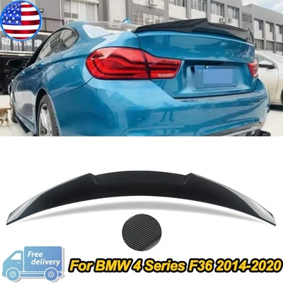Fit For BMW 4 Series 14-20 F36 Rear Trunk Lip Spoiler Wing Painted Carbon Fiber - Image 1 of 4