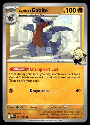 Cynthia's Gabite 103/182 SV10: Destined Rivals - Image 1 of 2