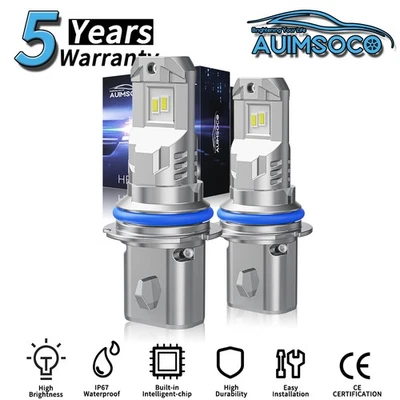 For Ford F-350 1992-1997 9007 LED Headlight Hi/Lo Beam Bulbs Cool White 72000LM - Image 1 of 4