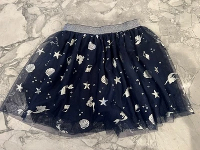 Falda Disney Jumping Beans Talla 6 Niñas Capas Tul Azul Marino Metálico Línea Sirena Foto 1 de 4