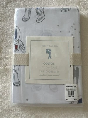 Nueva funda de almohada espacial Pottery Barn Kids Colton Astronaut RARA Foto 1 de 4
