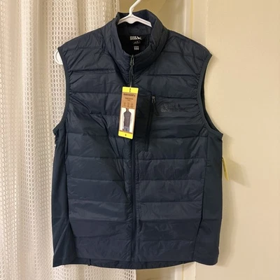 NWT Eddie Bauer Men's Light Weight Down Puffer Vest, Blue Size Small - Image 1 of 4