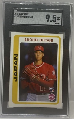 2018 Topps Throwback Thursday Shohei Ohtani RC #107 SGC 9.5 Dodgers Angels MVP - Image 1 of 2