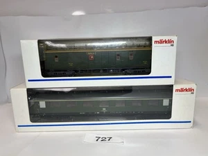 Märklin HO 2 pieces 43200, 4229 compartment cars 1st class, Württemberg. Railway Post Car - Picture 1 of 14