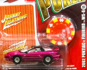 Johnny Lightning 02 2002 Pontiac Firebird WS-6 Poker Car +Poker Chip RRs Fuchsia - Picture 1 of 2