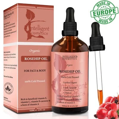Rosehip Oil Organic Cold Pressed Pure Virgin Rose Hip Face Body Stretch Mark  - Image 1 of 4
