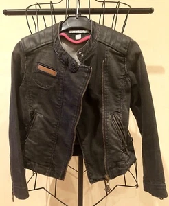 Girls Denim Biker Jacket by Scotch R'belle (Size: 6/116, Color: Washed Black) - Picture 1 of 10
