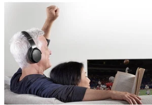 Sharper Image 30603 OWN ZONE Black Wireless TV Headphones - Picture 1 of 7