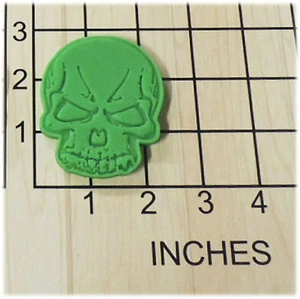 Skull Shaped Fondant Cookie Cutter and Stamp #1129 - Picture 1 of 1
